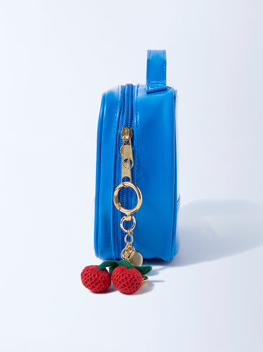 Studiowest Blue Transparent Pouch with Strawberry Bag Charm
