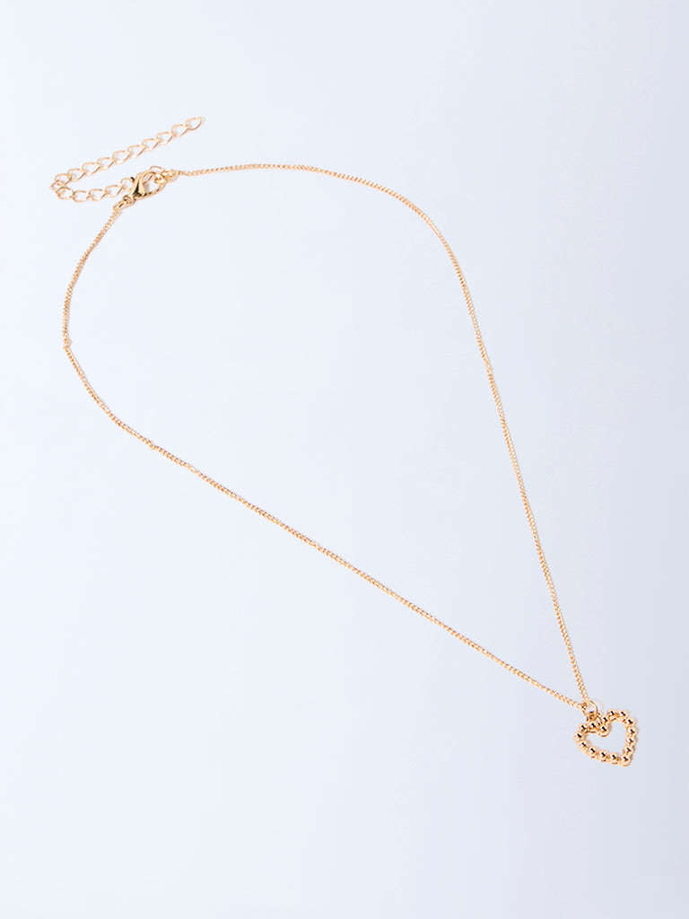 Westside Accessories Gold Heart Pendant Chain Necklace