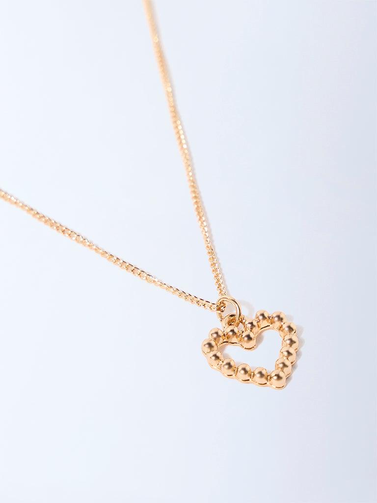 Westside Accessories Gold Heart Pendant Chain Necklace