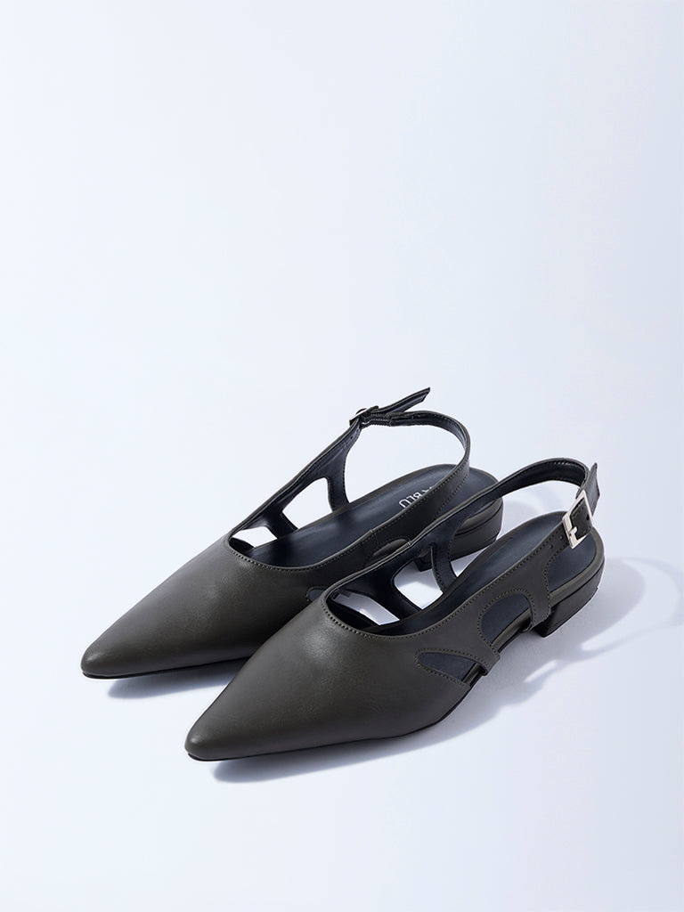 LUNA BLU Olive Slingback Mules