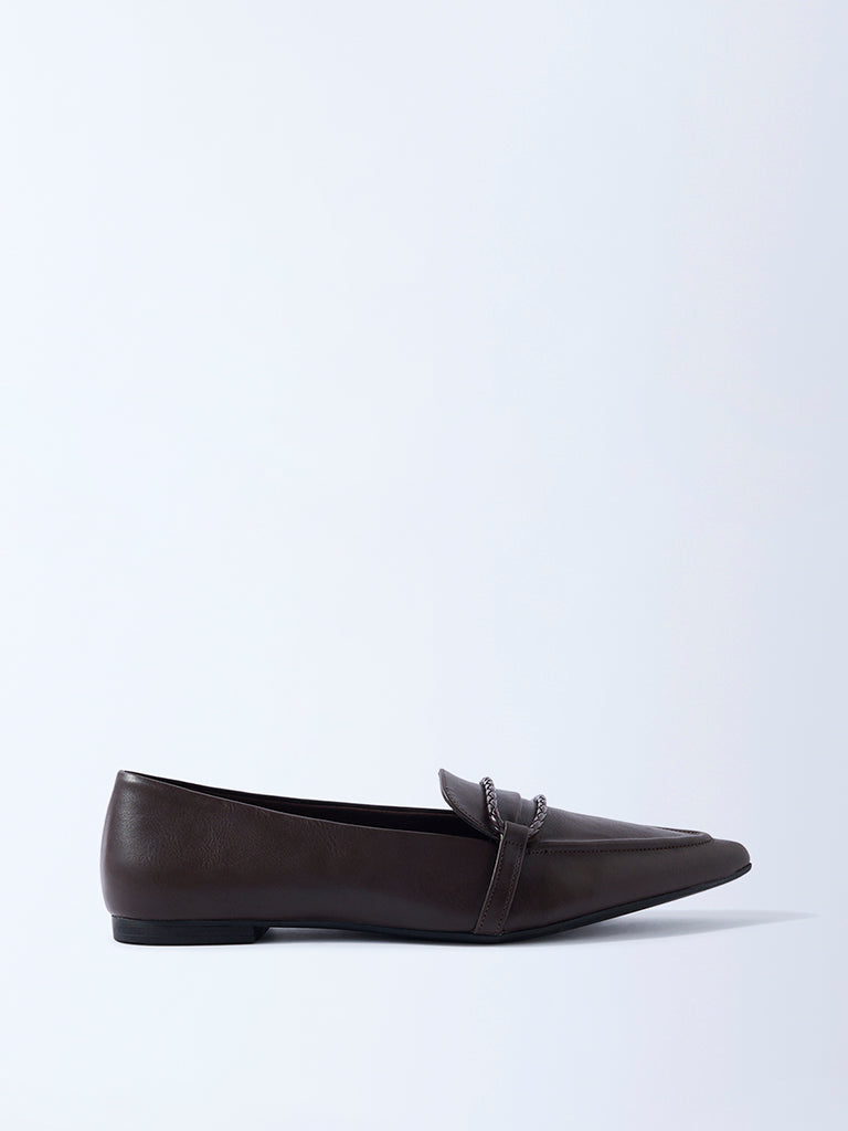 LUNA BLU Dark Brown Pointed Toe Shoes