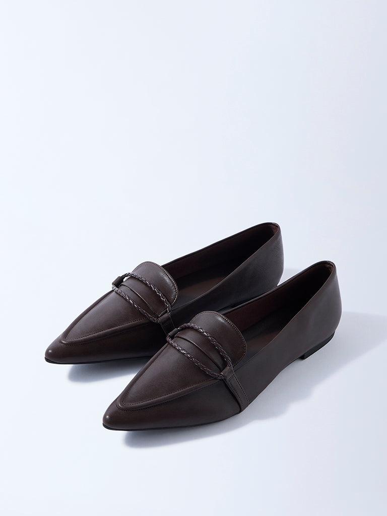 LUNA BLU Dark Brown Pointed Toe Shoes
