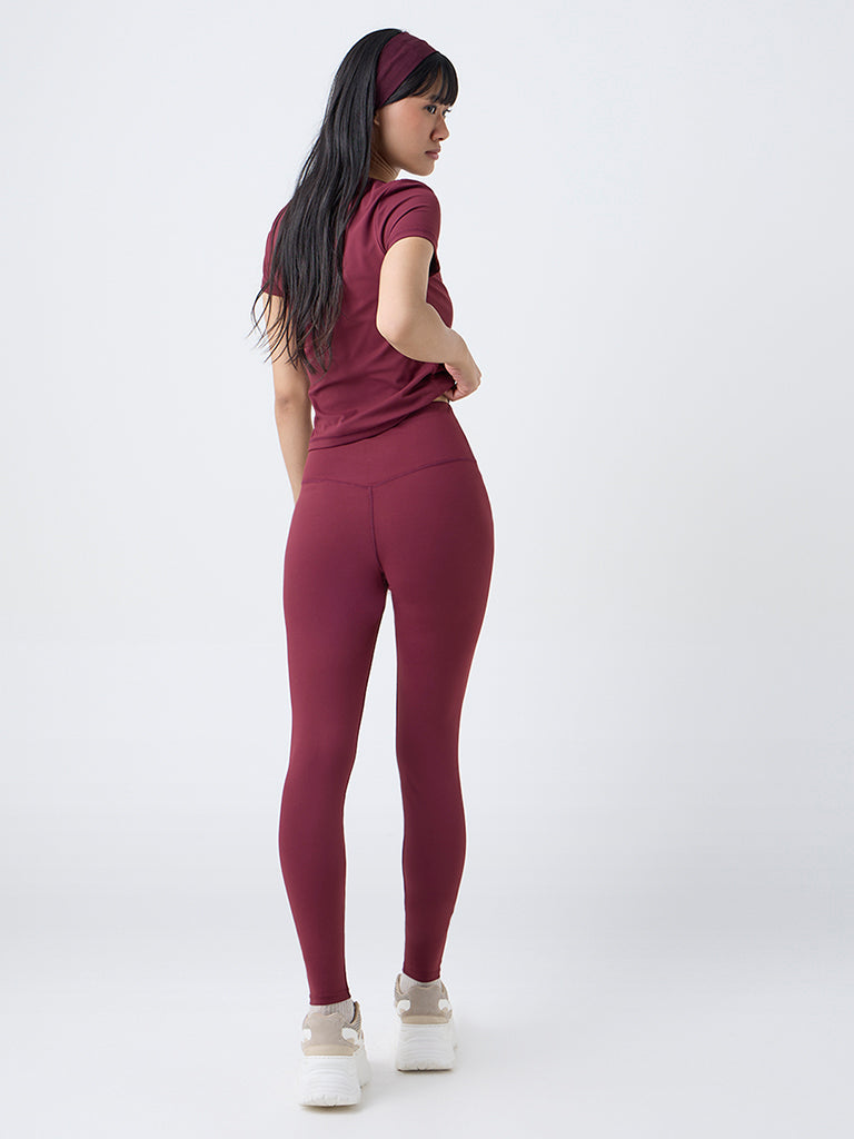 Studiofit Nuoflexx Burgundy Ruched High-Rise Leggings