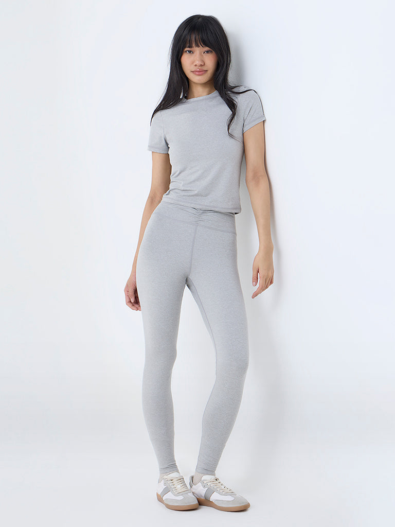 Nuoflexx Light Grey Solid T-Shirt