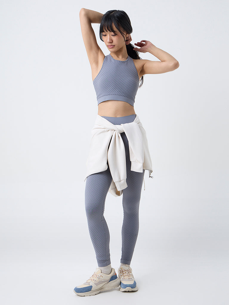 Nuoflexx Dark Grey Textured Bra Top
