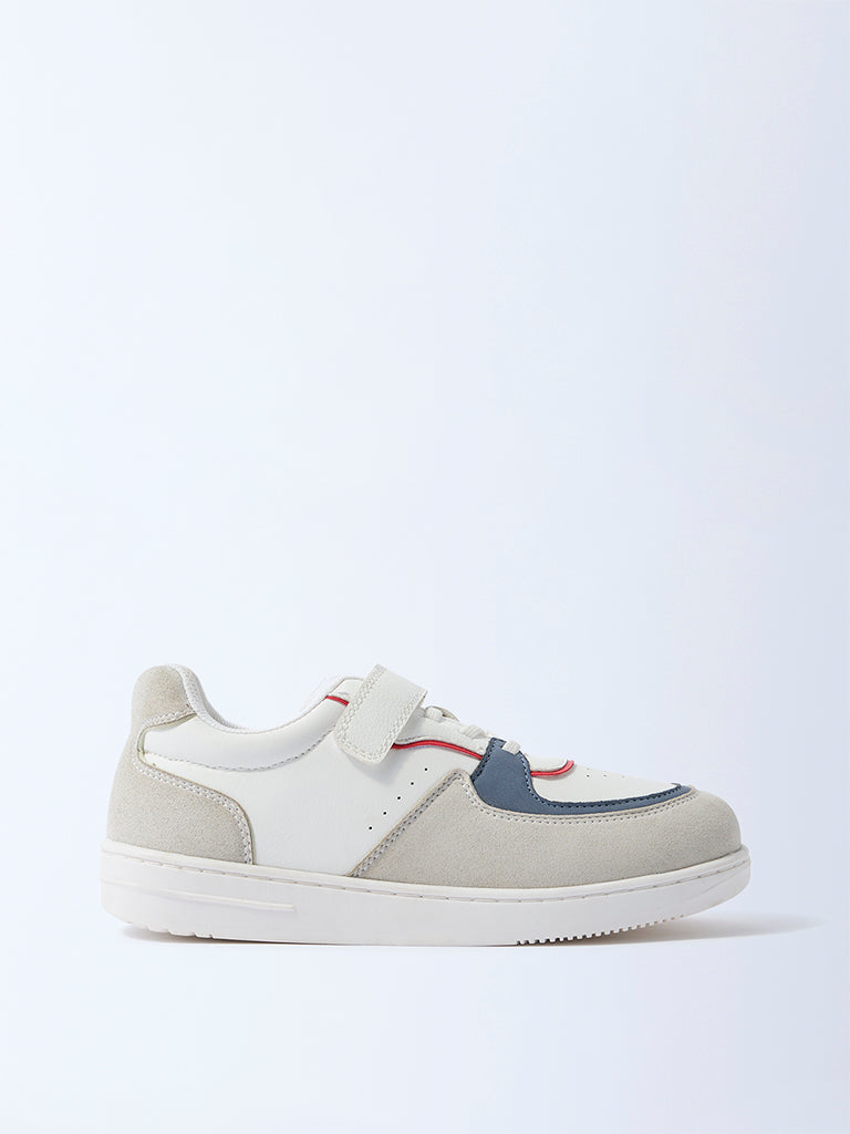 Yellow Grey Perforated Sneakers