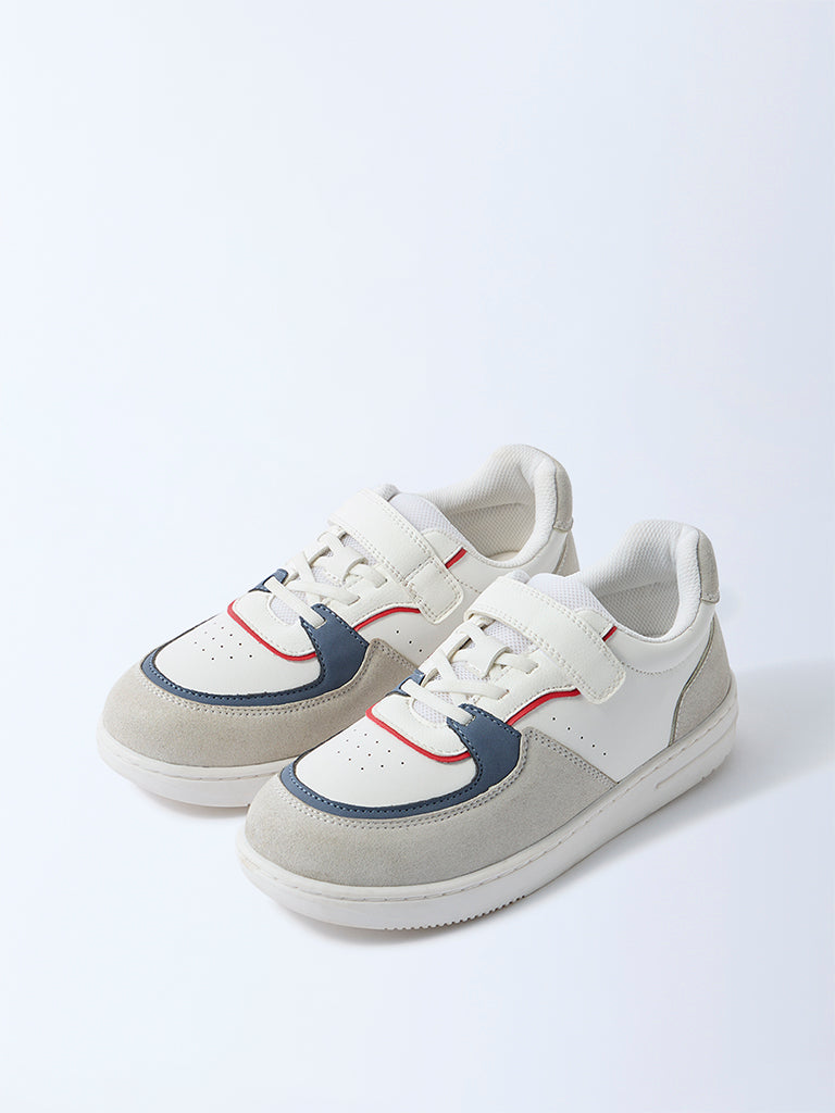 Yellow Grey Perforated Sneakers