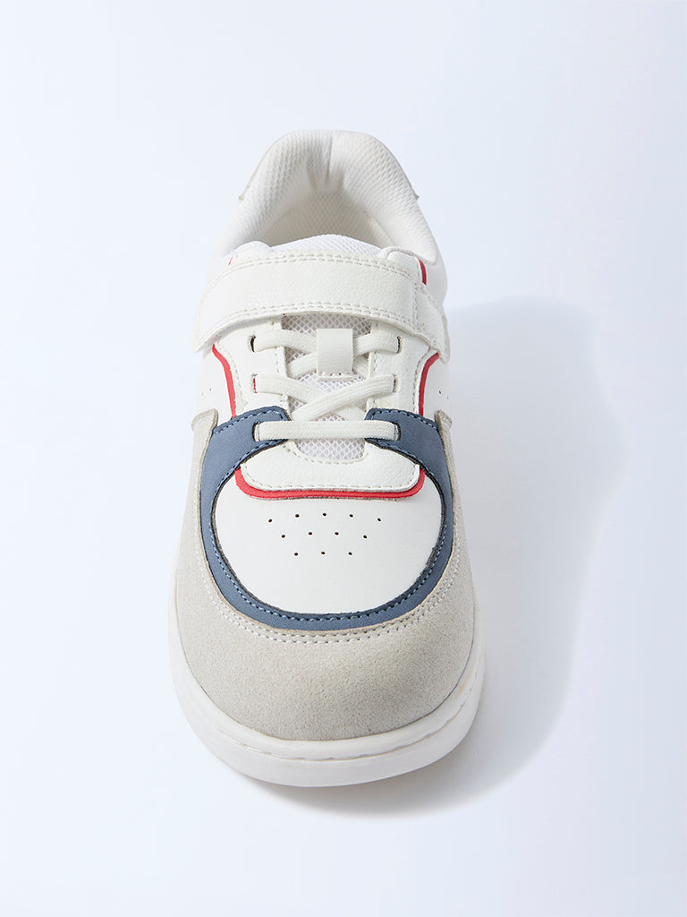 Yellow Grey Perforated Sneakers