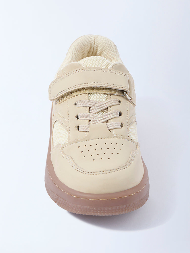 Yellow Beige Perforated Sneakers