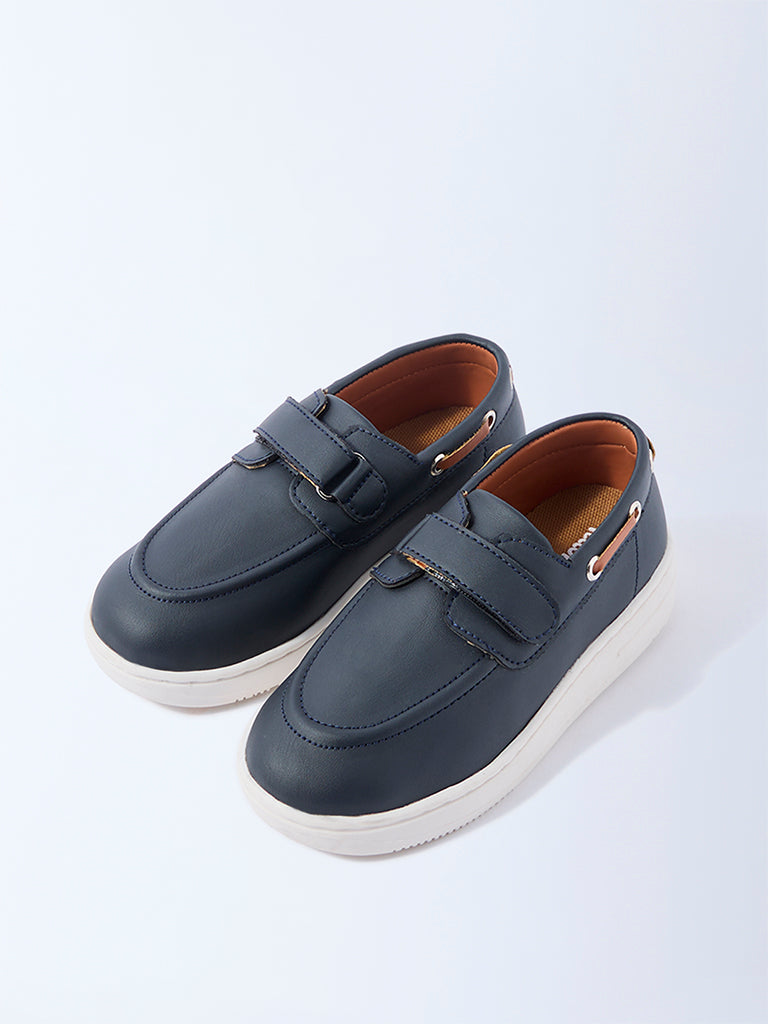 Yellow Navy Velcro Strap Shoes