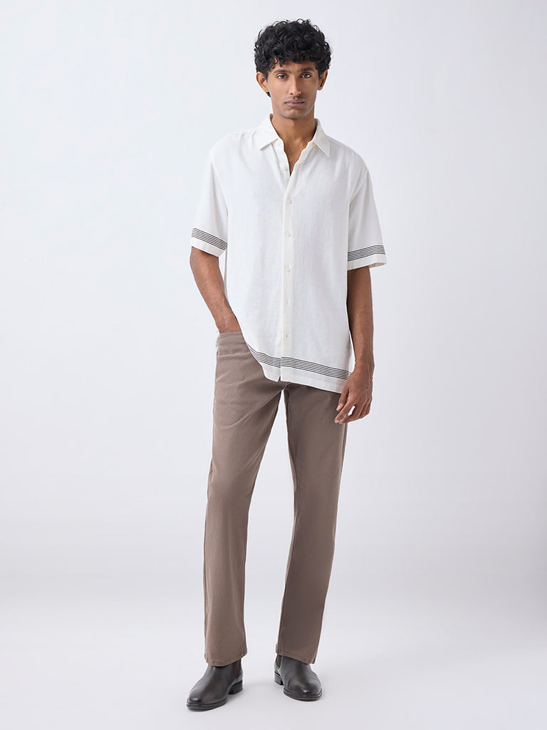 Ascot Taupe Relaxed-Fit Mid-Rise Jeans