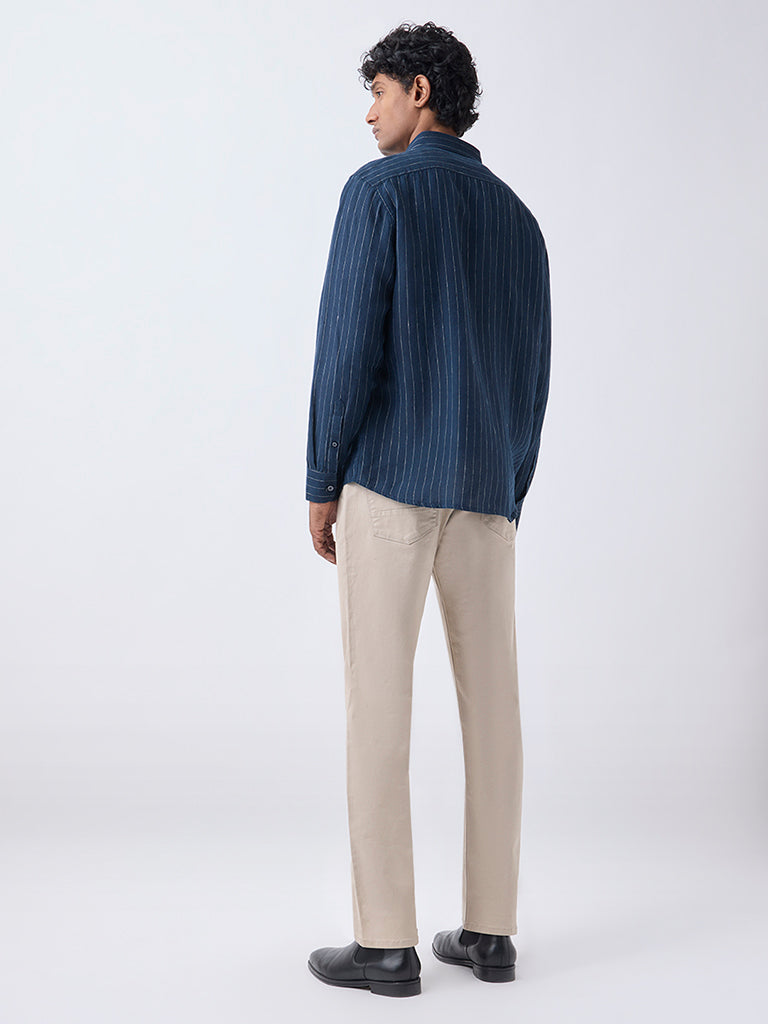 Ascot Beige Relaxed-Fit Mid-Rise Jeans