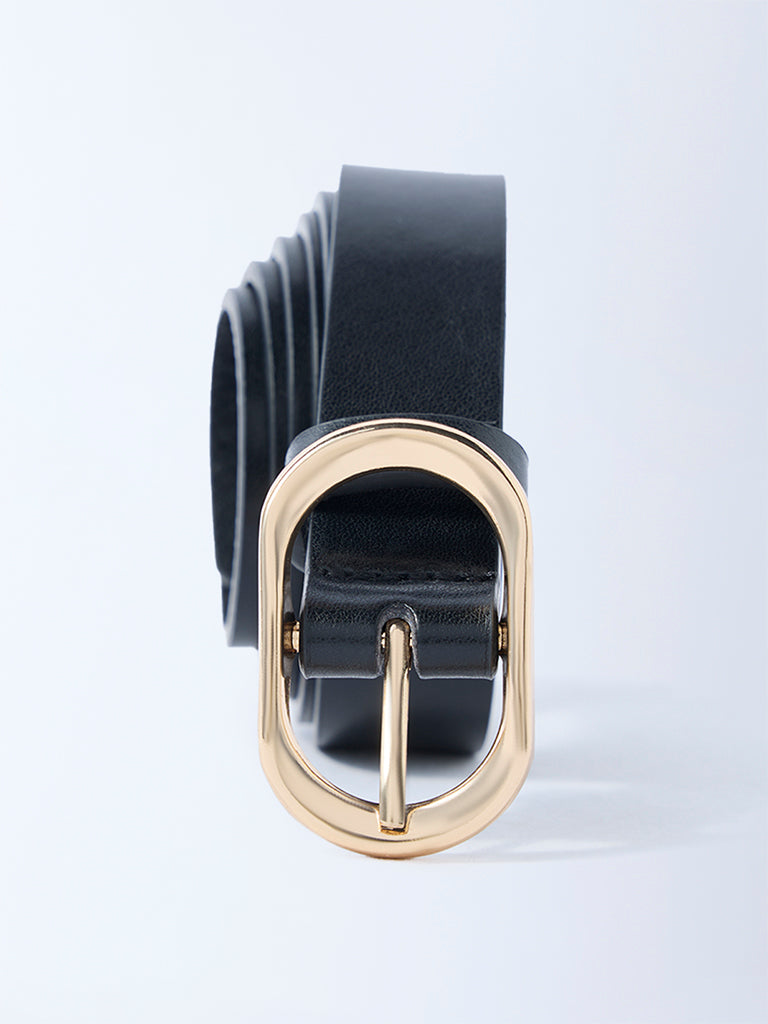 Westside Accessories Black Oval Buckle Belt