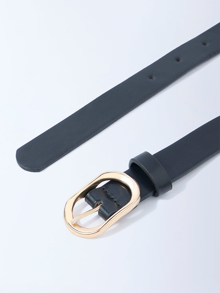 Westside Accessories Black Oval Buckle Belt