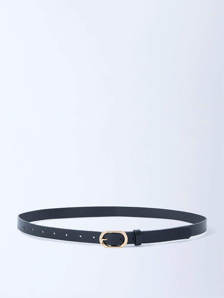 Westside Accessories Black Oval Buckle Belt