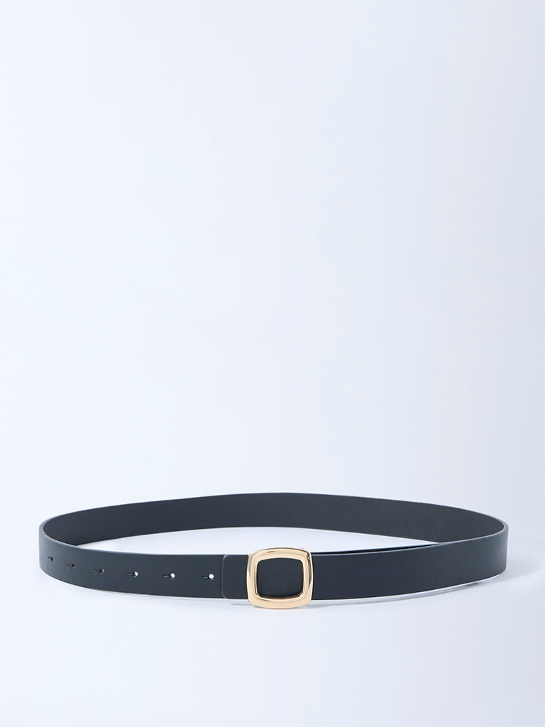 Westside Accessories Black Square Buckle Belt