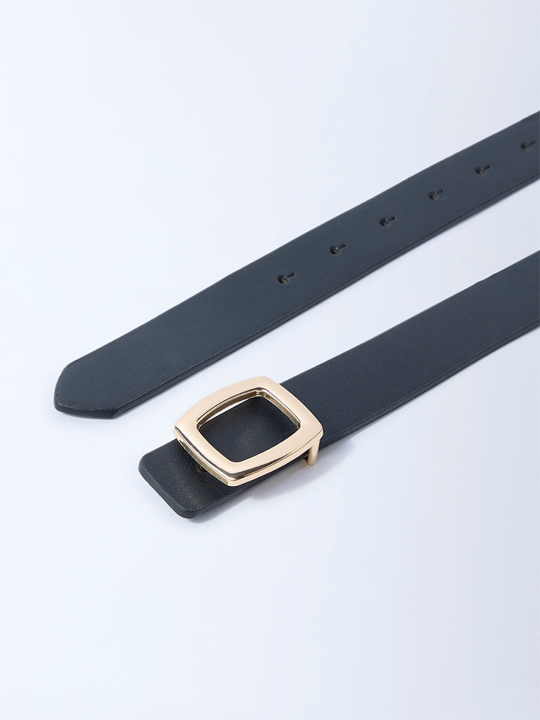 Westside Accessories Black Square Buckle Belt