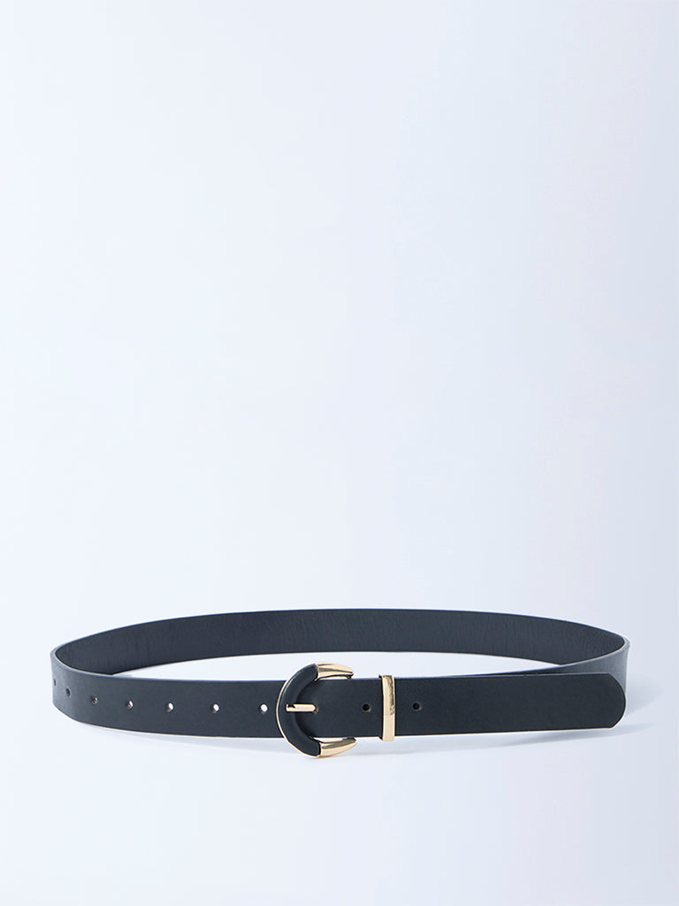 Westside Accessories Black Dual-Tone Buckle Textured Belt
