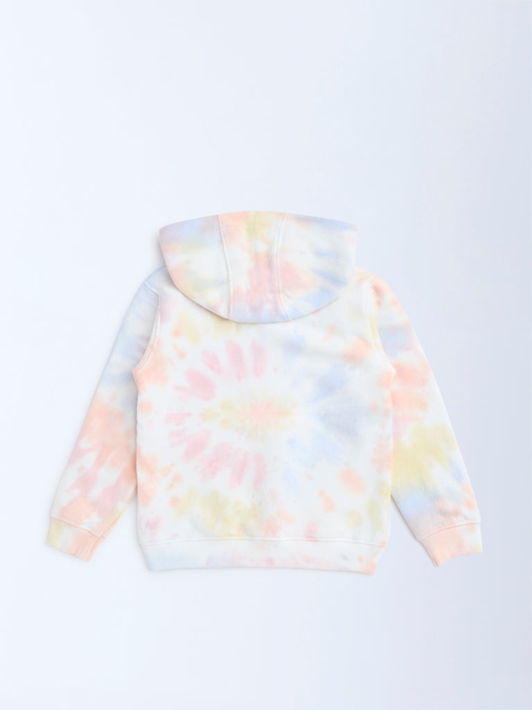 Buy HOP Kids Multicolour Tie-Dye Design Cotton-Blend Hoodie from