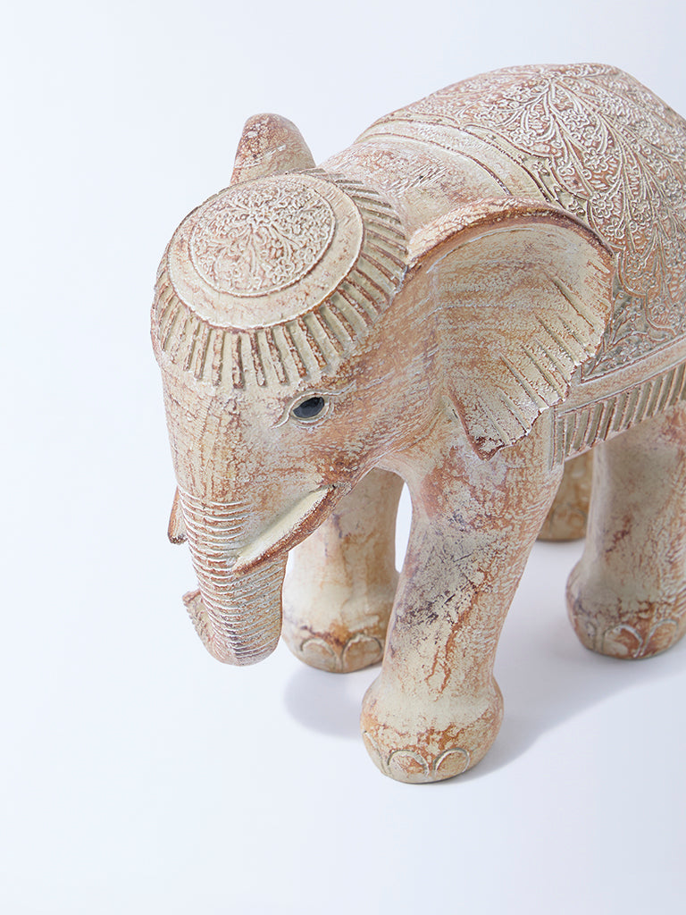 Westside Home Beige Elephant Decorative Object