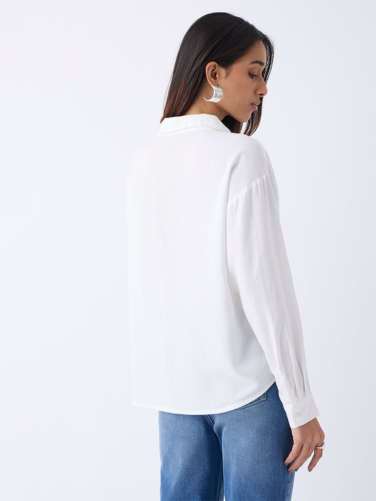 LOV White Embroidered Blouse