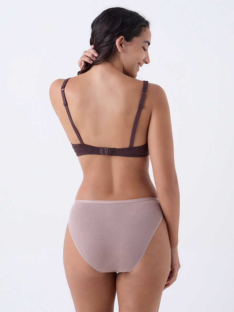 Wunderlove Dark Brown Cotton-Blend Bra