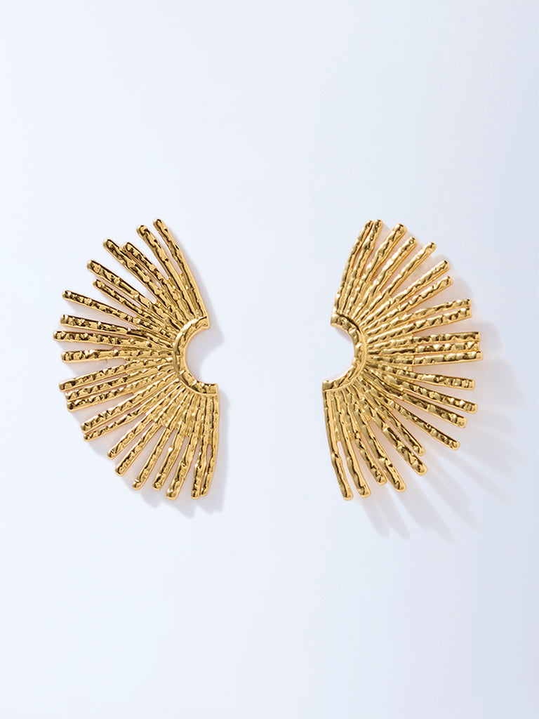 Westside Accessories Gold Sculptural Statement Stud Earrings