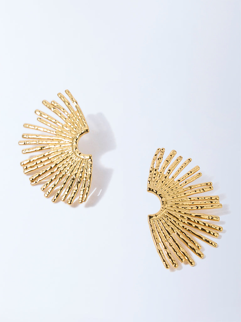 Westside Accessories Gold Sculptural Statement Stud Earrings