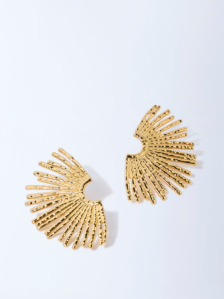 Westside Accessories Gold Sculptural Statement Stud Earrings