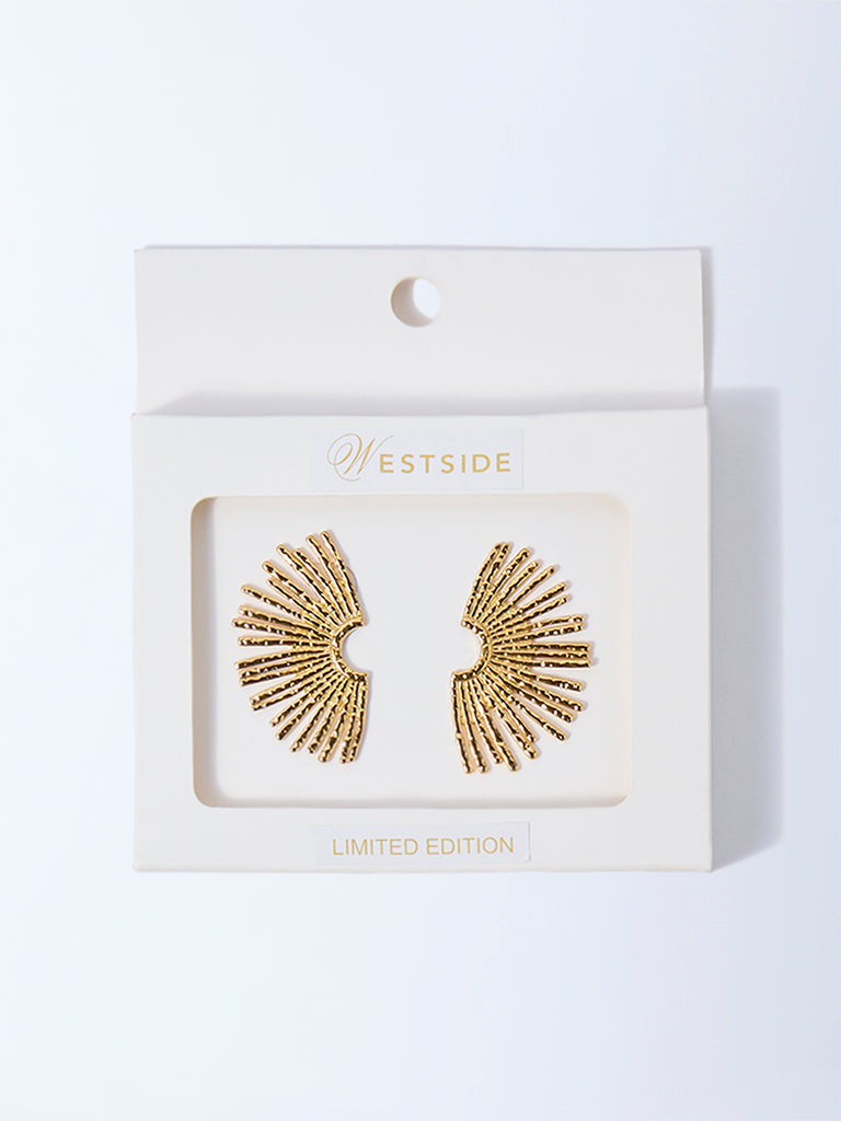Westside Accessories Gold Sculptural Statement Stud Earrings