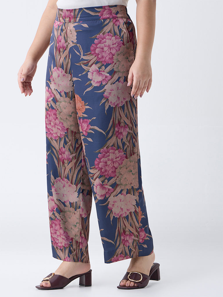 Gia Multicolour Botanical Design High-Rise Pants