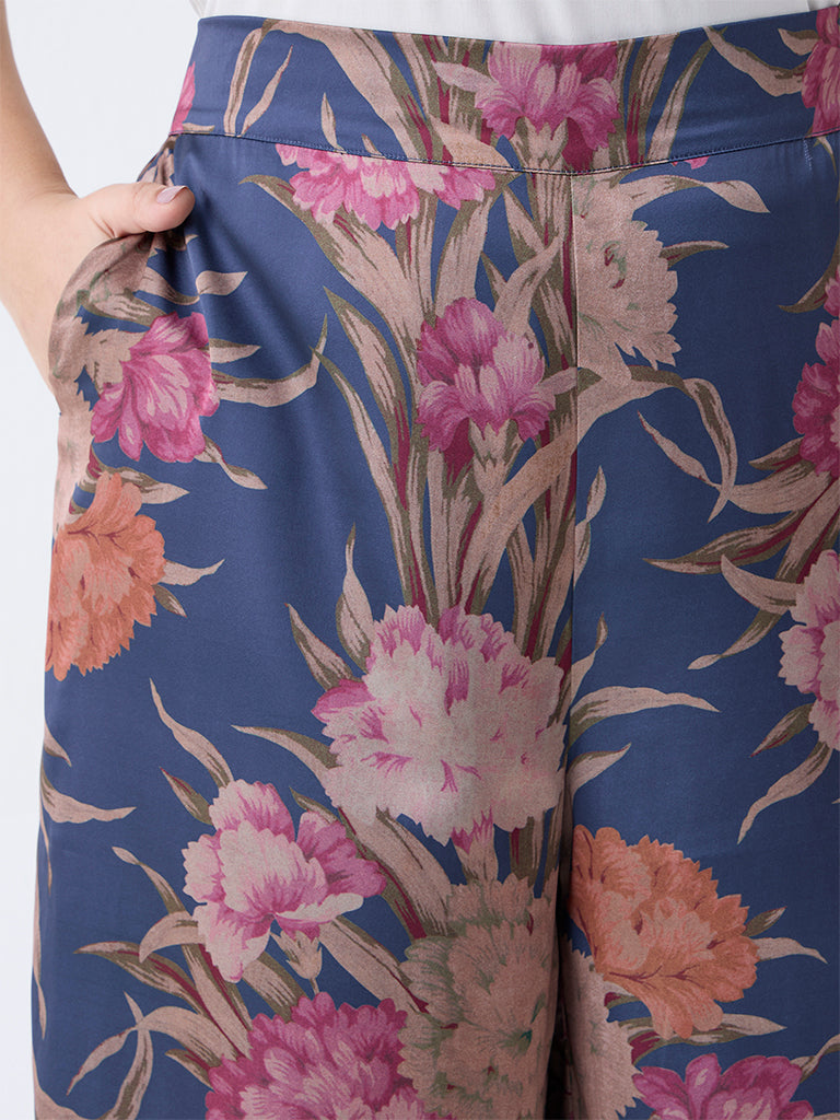 Gia Multicolour Botanical Design High-Rise Pants