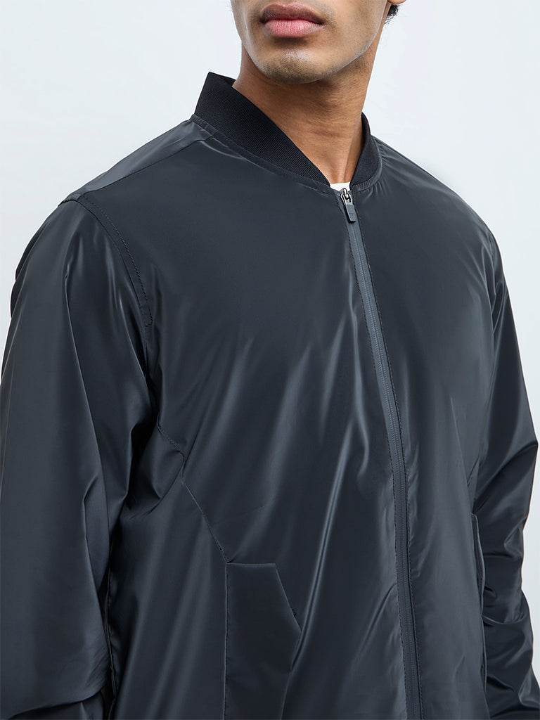 Nuoflexx Black Relaxed-Fit Bomber Jacket