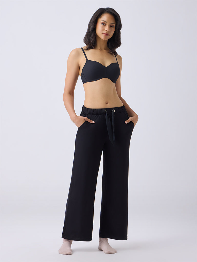 Wunderlove Black Ribbed Padded Bra