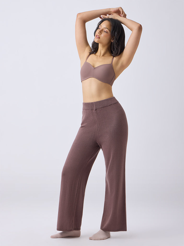 Wunderlove Dusty Brown Ribbed Padded Bra