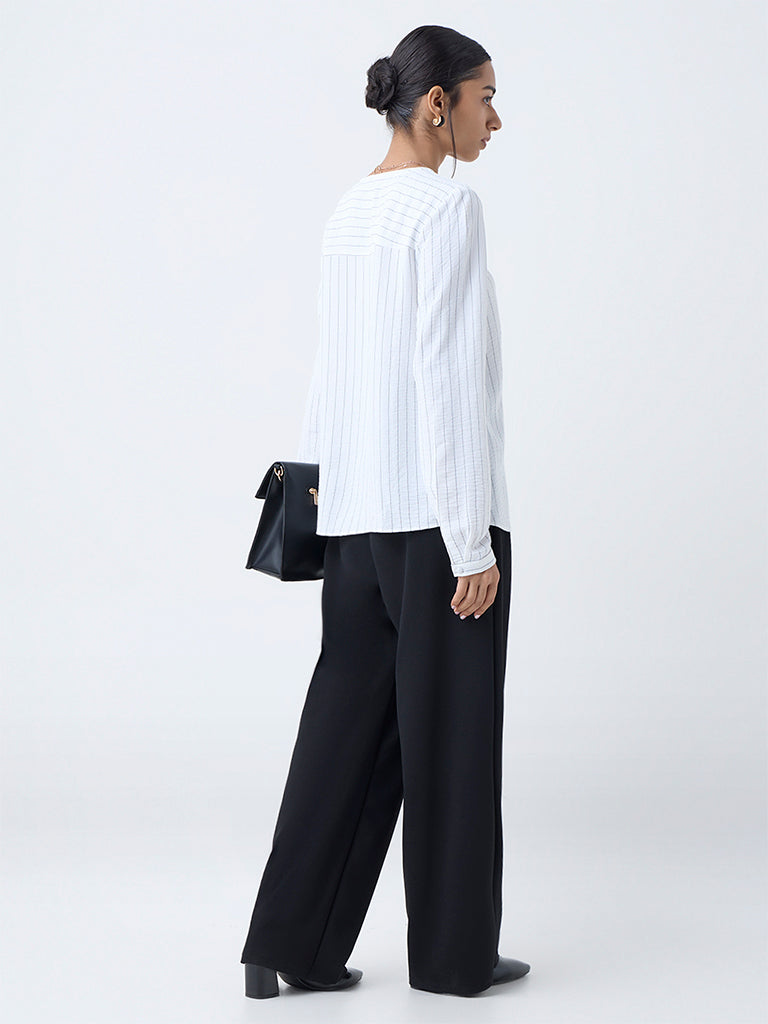 Wardrobe White Striped Top