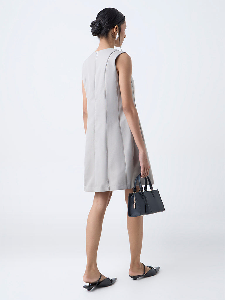 Buy Wardrobe Grey Solid Shift Dress from Westside