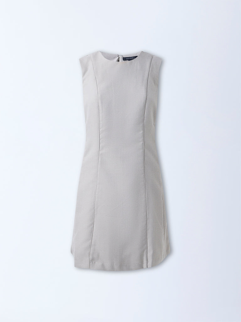 Buy Wardrobe Grey Solid Shift Dress from Westside