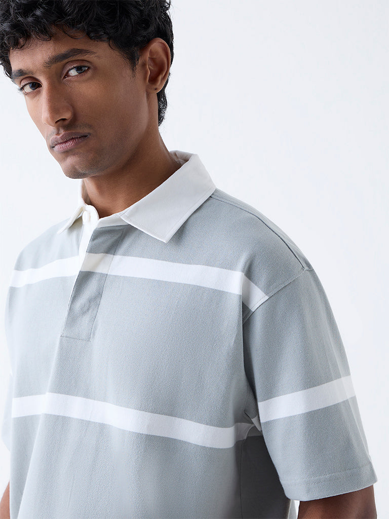 WES Casuals Sage Relaxed Fit Cotton-Blend Polo T-Shirt