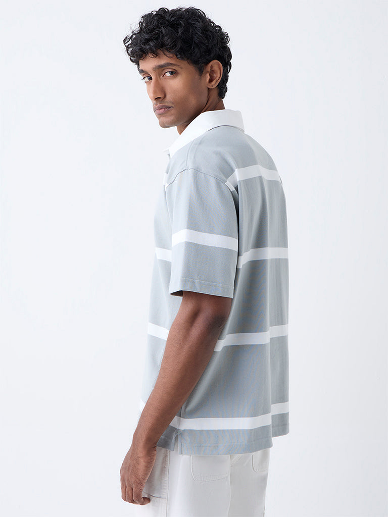 WES Casuals Sage Relaxed Fit Cotton-Blend Polo T-Shirt