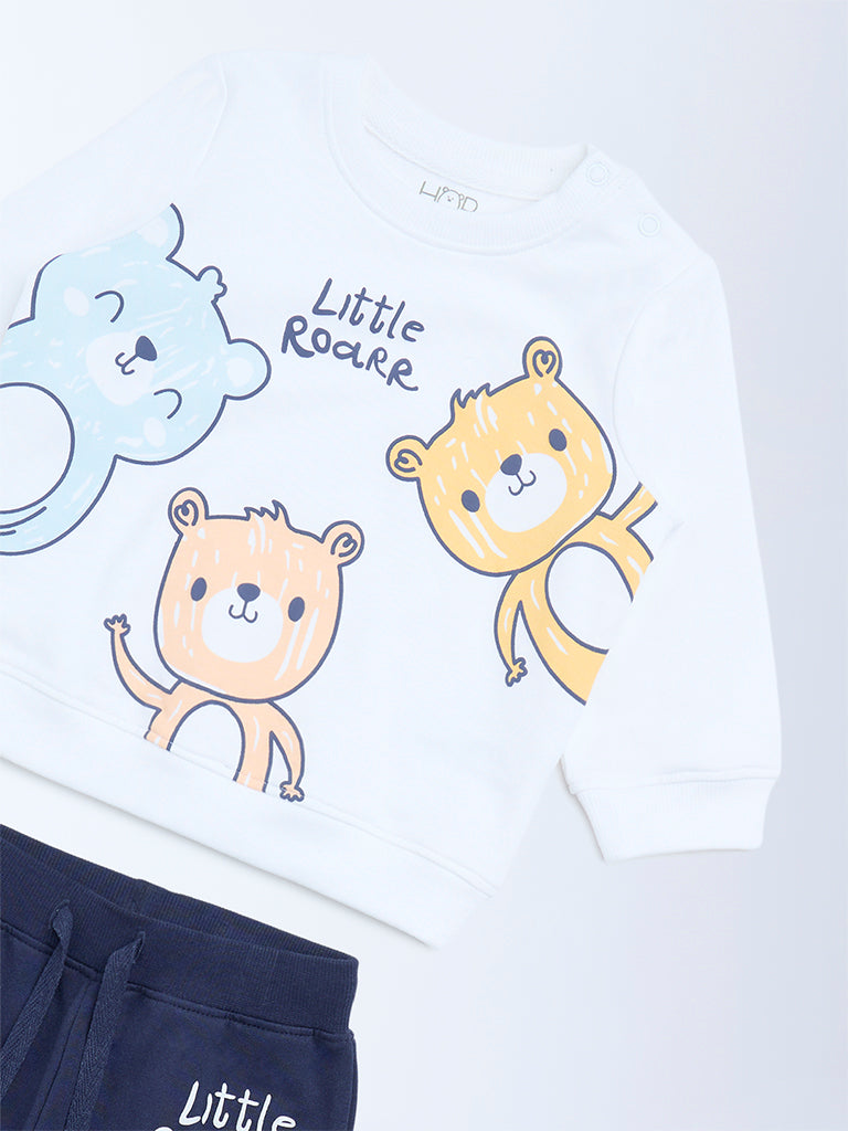 HOP Baby Navy Cotton Sweatshirt and Joggers Set