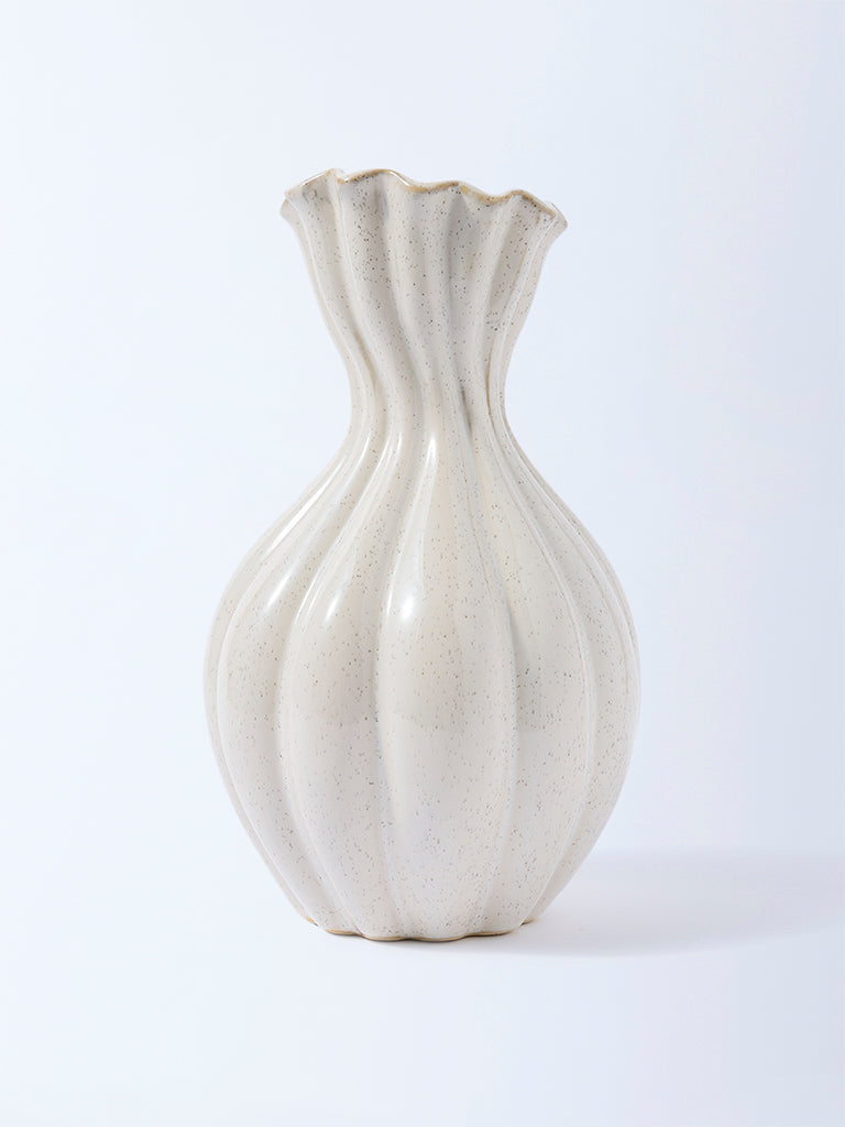 Westside Home Off-White Abstract Ceramic Vase