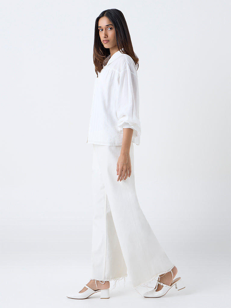 LOV Off-White Striped Blouse