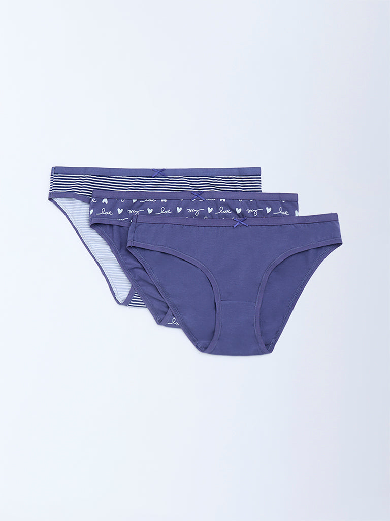 Wunderlove 3-Pack Cotton-Blend Bikini Briefs