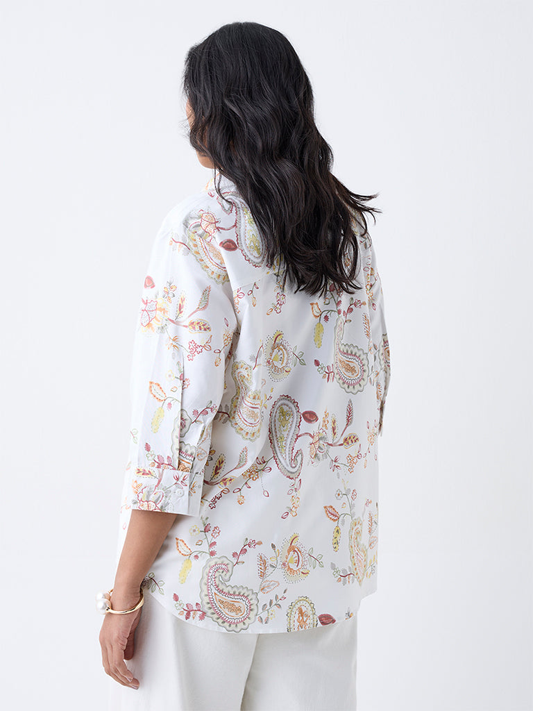 Gia Off-White Paisley Detailed Shirt