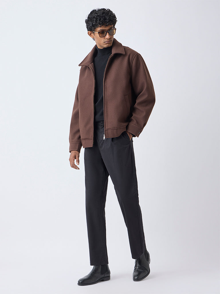 Ascot Dark Brown Relaxed-Fit Suede Jacket