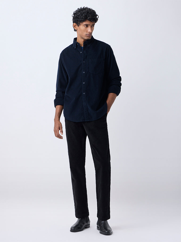 wedding dress black belt Buy WES Casuals Navy Corduroy Relaxed-Fit Cotton Shirt from Westside