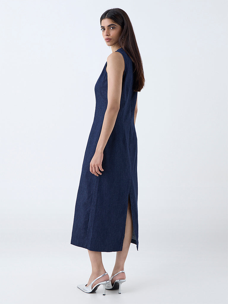 Wardrobe Navy Denim Sheath Dress