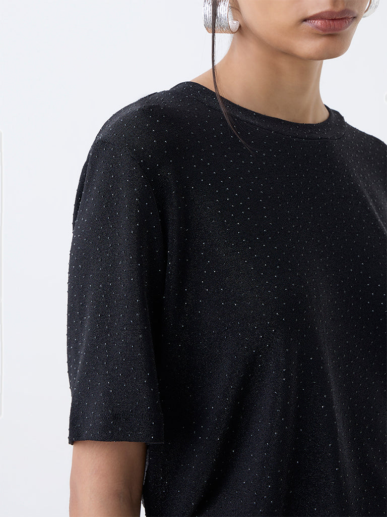 Wardrobe Black Embellished T-Shirt
