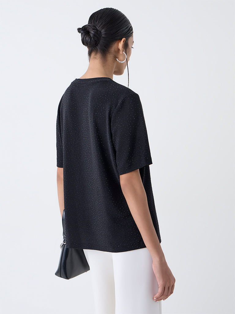 Wardrobe Black Embellished T-Shirt